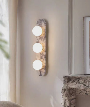 Luxe Marmeren Wandlamp met LED en Natuursteen - Sfeervolle Verlichting voor Woonkamer, Hal of Slaapkamer