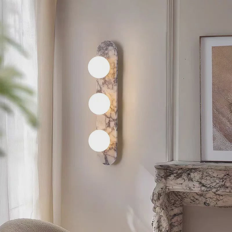 Luxe Marmeren Wandlamp met LED en Natuursteen - Sfeervolle Verlichting voor Woonkamer, Hal of Slaapkamer