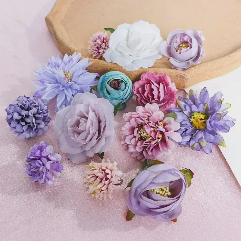 Mix van Zijden Kunstbloemen: Rozen & Meer voor Bruiloft, Huisdecoratie & DIY Knutselen