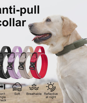 Tactische Hondenhalsband: Verstelbaar Nylon met Controlehandvat & Stevige Gesp