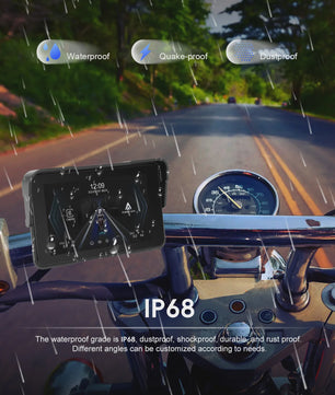 5" Motorcycle Smart Screen met CarPlay & Android Auto - Waterdicht & Bluetooth