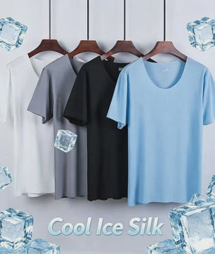 Heren Pyjama Set Korte Mouw & Shorts - Ademend Ijszijde Loungewear