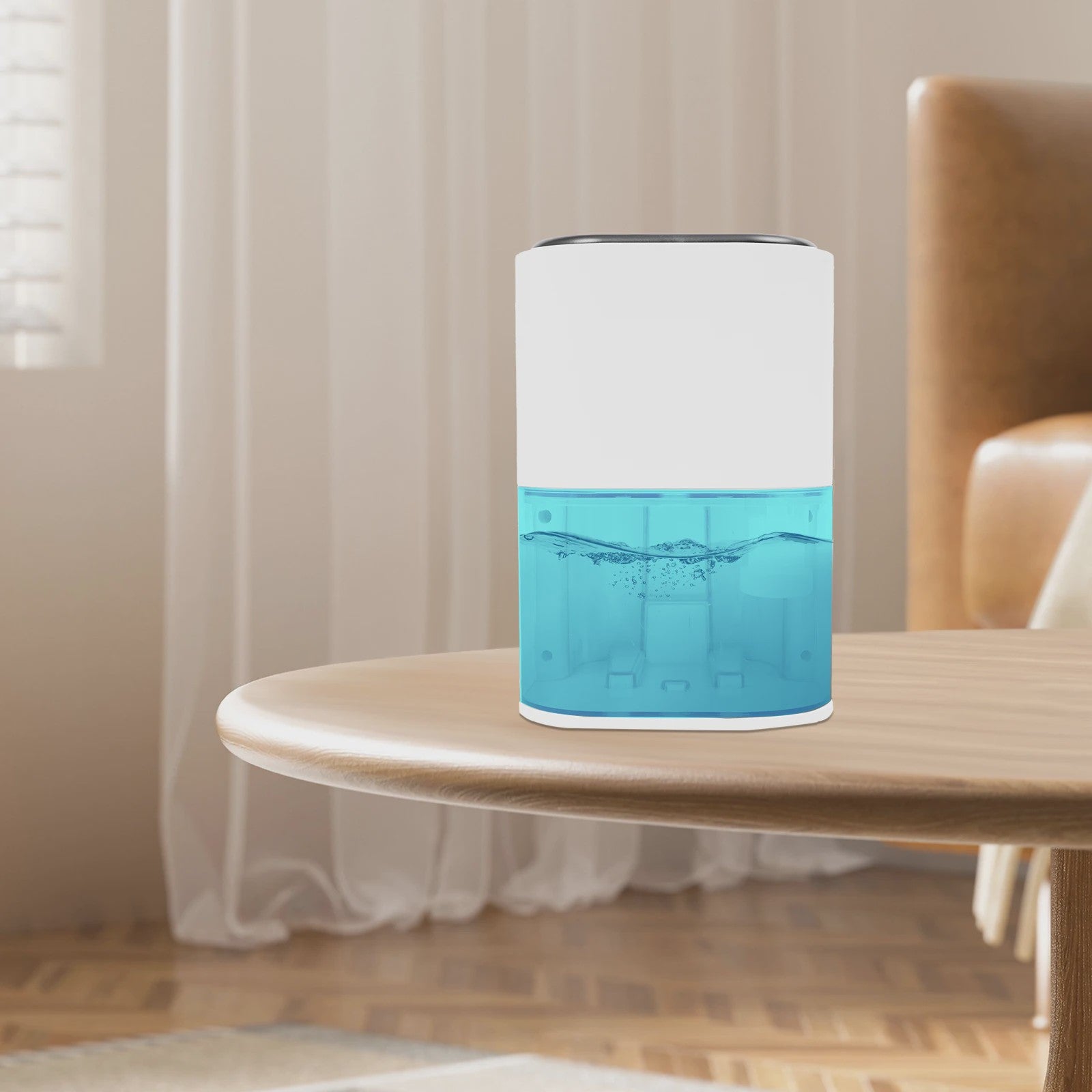 Compacte Elektrische Luchtontvochtiger 2L met 7-Kleur Verlichting - 500-600ml/dag
