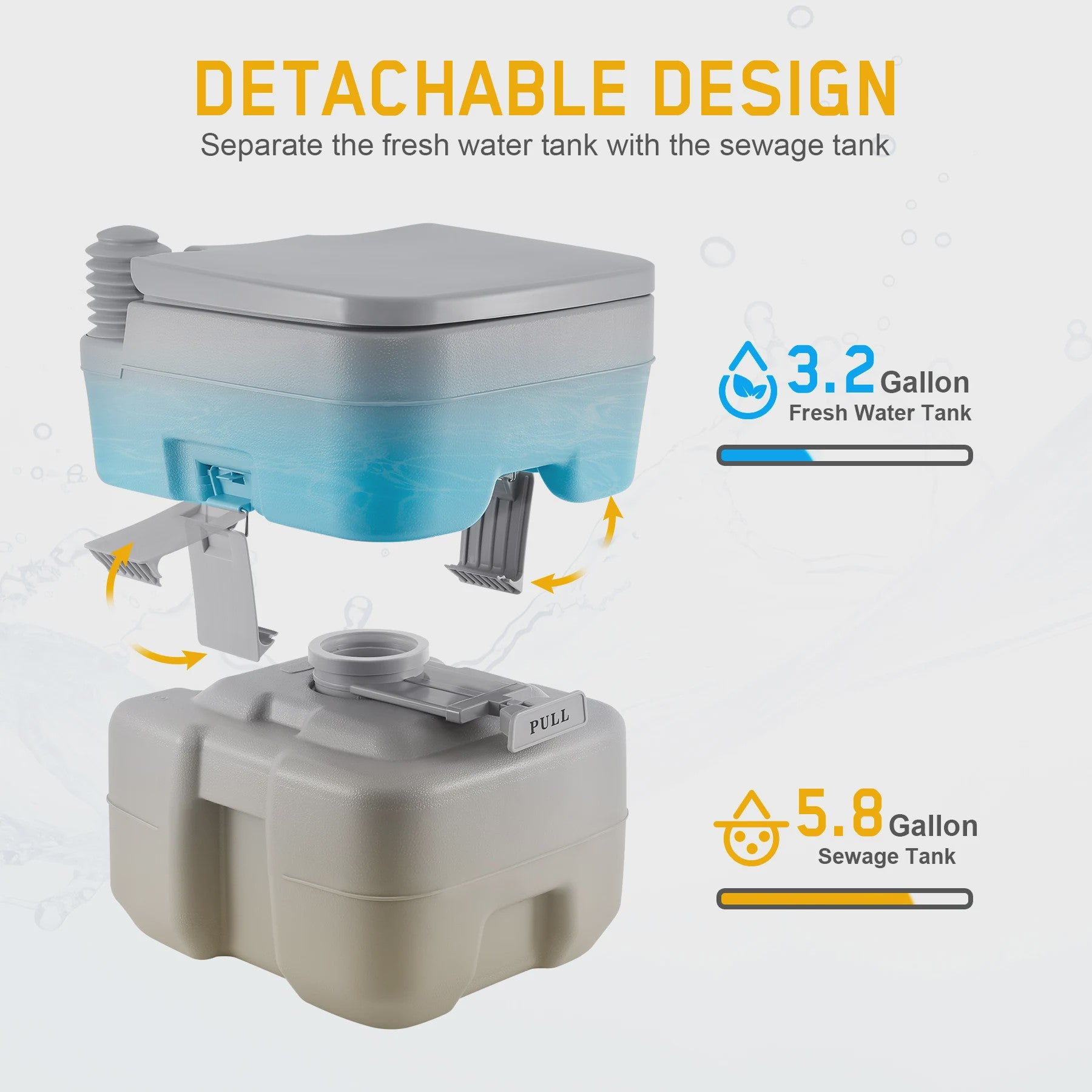 20L Draagbaar Camping Toilet - Mobiel Reis Toilet voor Buiten, Ouderen & Zwangeren