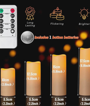 12-delige LED Kaarsen Set met Afstandsbediening - Flikkerend Vlam Effect voor Feestelijke Decoratie