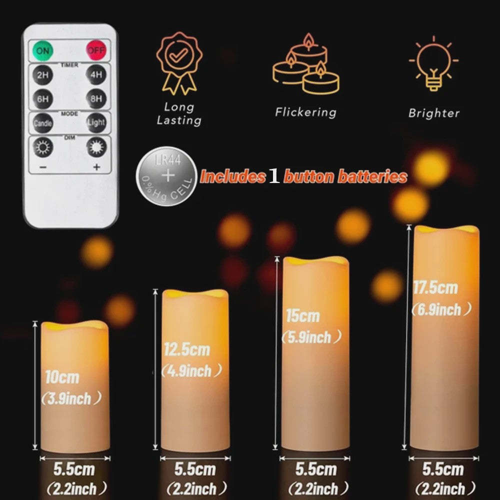 12-delige LED Kaarsen Set met Afstandsbediening - Flikkerend Vlam Effect voor Feestelijke Decoratie