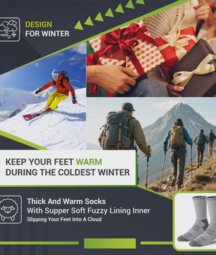 5 Paar Merino Wol Wandelsokken - Warm, Ademend & Compressie voor Heren & Dames