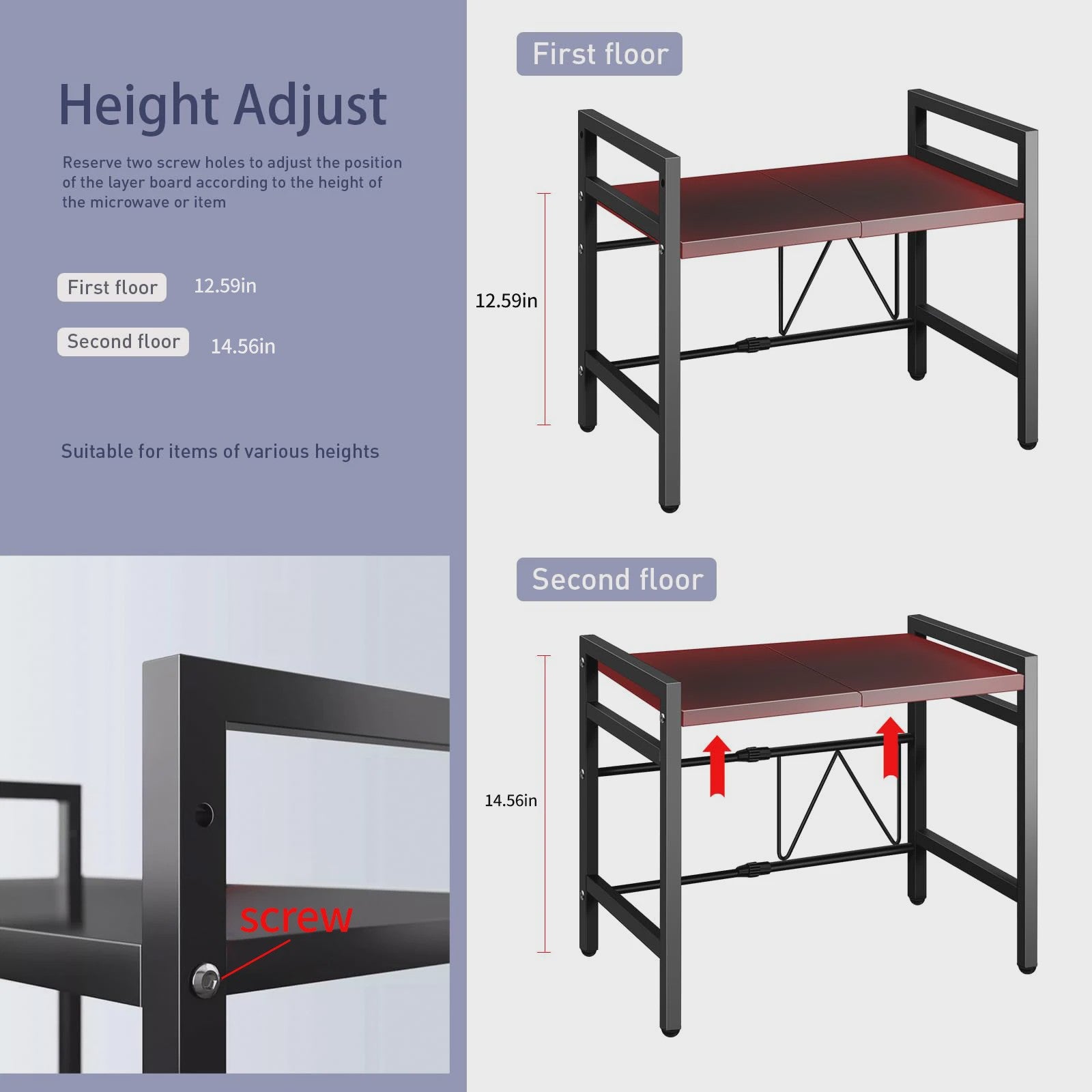Uitschuifbare Magnetron Planken Organizer - 42-64cm - Vocht- & Roestvrij - Keuken Opbergrek
