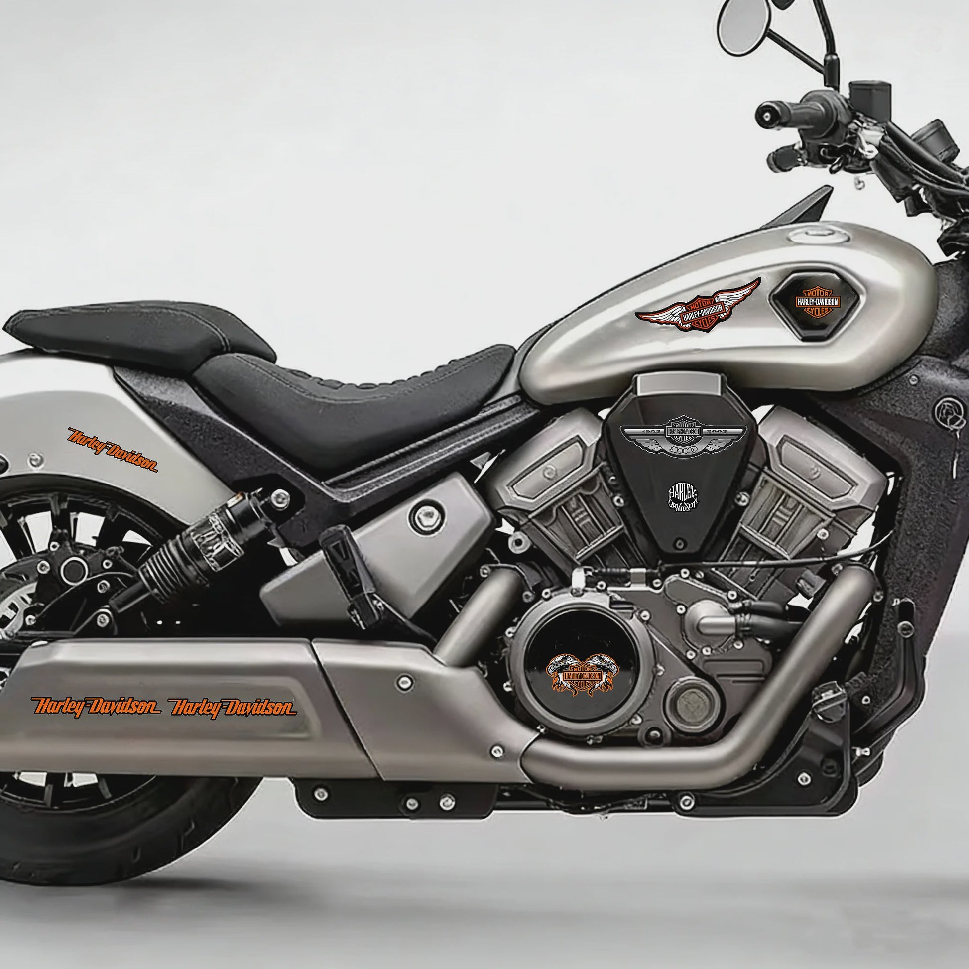 3D Harley Davidson Stickers Set voor Motor & Helm - Decoratieve Decals