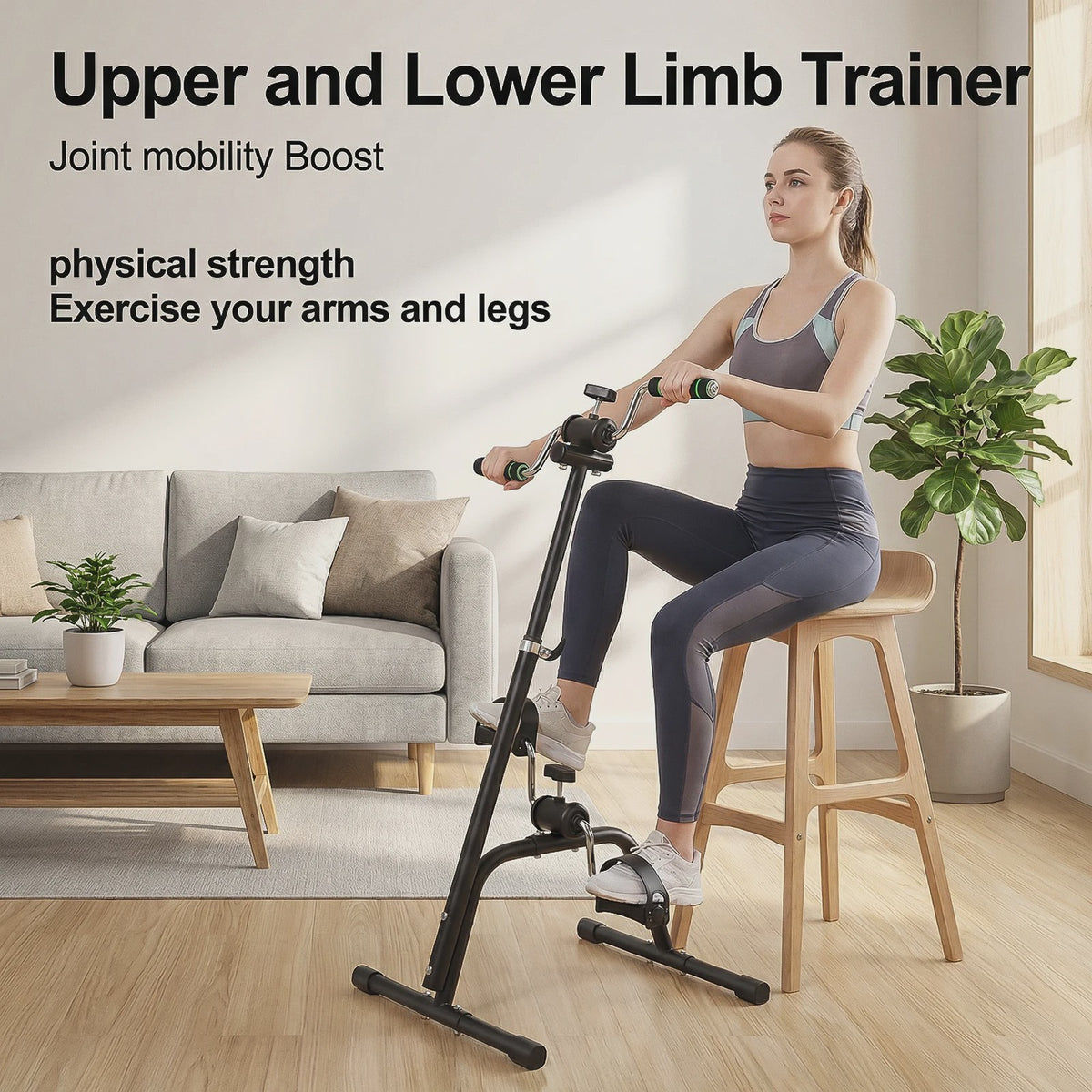 Compacte Hometrainer Fiets voor Benen en Armen - Verstelbare Weerstand - Ideaal voor Senioren en Zittend Gebruik