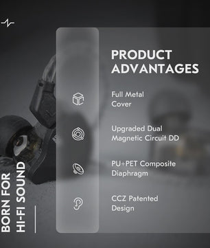 CCZ SOLO DC02 HiFi In-Ear Oordopjes met Metalen Behuizing en 4N OFC Kabel