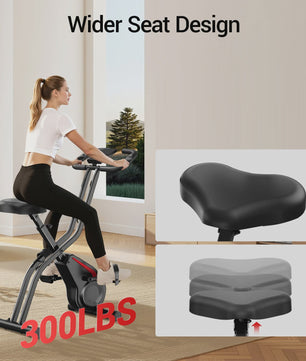 UMAY 5-in-1 Opvouwbare Hometrainer met Rugleuning, 8 Weerstandsniveaus & Weerstandsbanden
