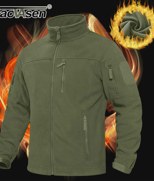 TACVASEN Heren Fleece Jas - Warm, Winddicht & Praktisch met Meerdere Zakken