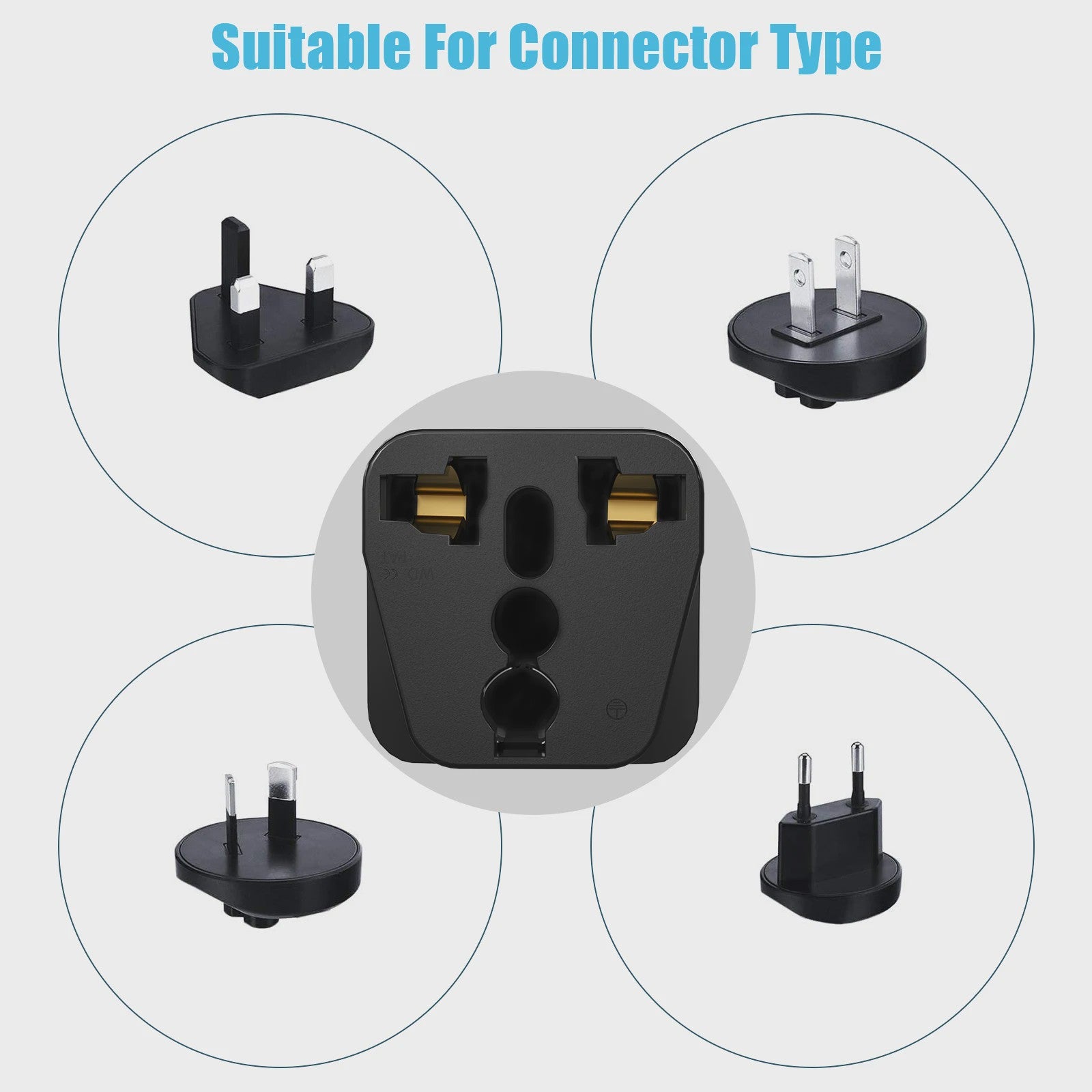 3-delige Universele Reisadapter: EU Plug Converter voor US, UK, AU Apparaten