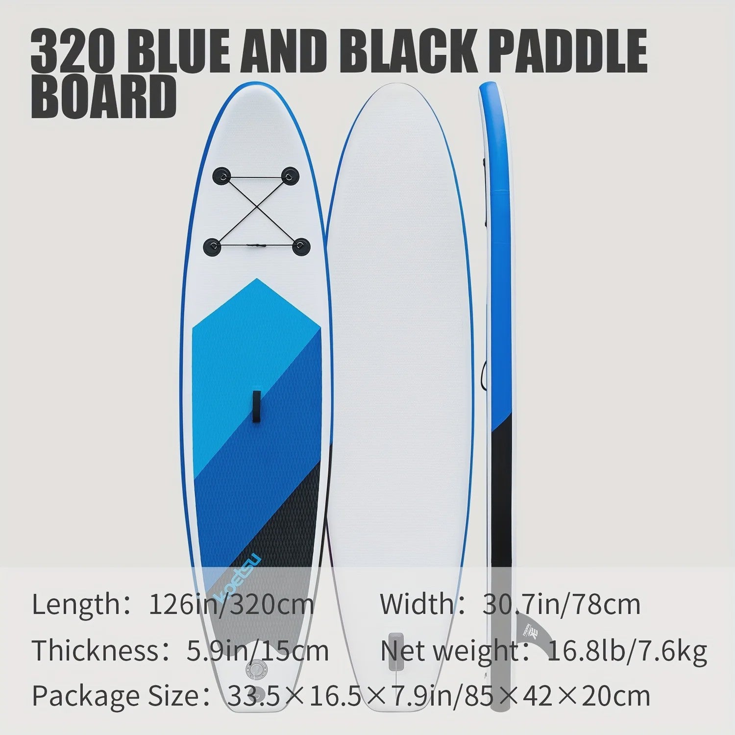 KOETSU 320cm Opblaasbare SUP Board - Staand Peddelen, Surfen, Reizen & Yoga