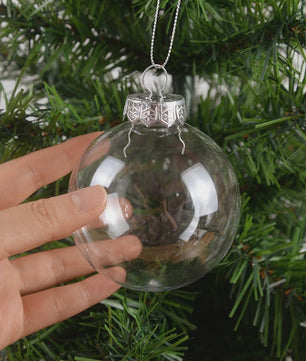 Set van 6 Transparante Kerstballen - Vulbaar & Ophangbaar - Decoratie & Cadeau