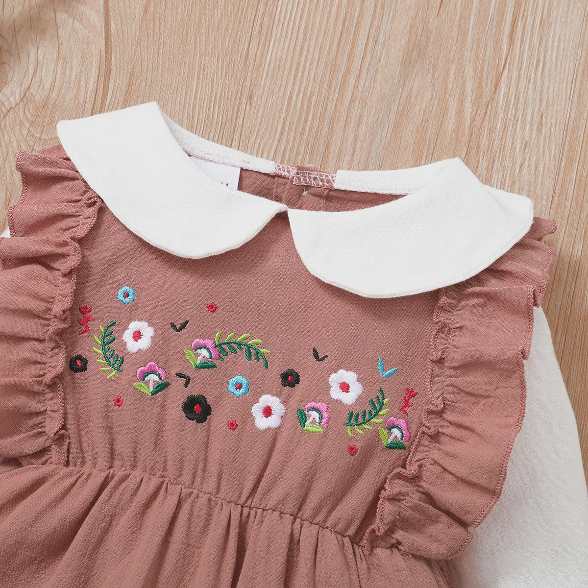 Schattige Baby Bodysuit met Bloemenprint en Lange Mouwen - 0-18 Maanden