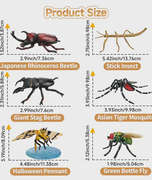 Toymany 12-delige Insecten Speelgoed Set - Realistische Mini Figuren voor Kinderen, Cadeau & Taartdecoratie