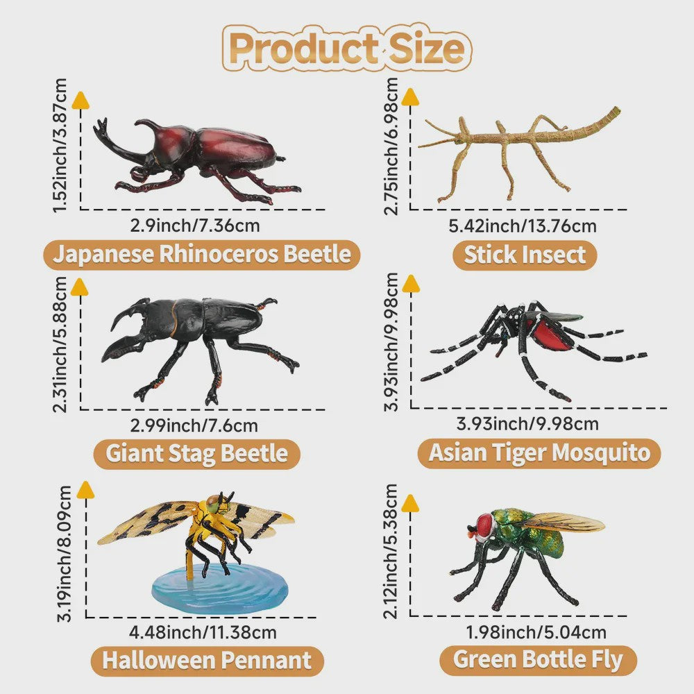 Toymany 12-delige Insecten Speelgoed Set - Realistische Mini Figuren voor Kinderen, Cadeau & Taartdecoratie