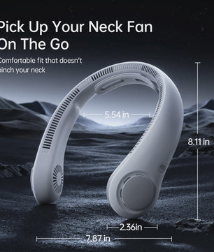 JISULIFE Draagbare Nekventilator - Handsfree, 5 Snelheden, 5000mAh Oplaadbaar