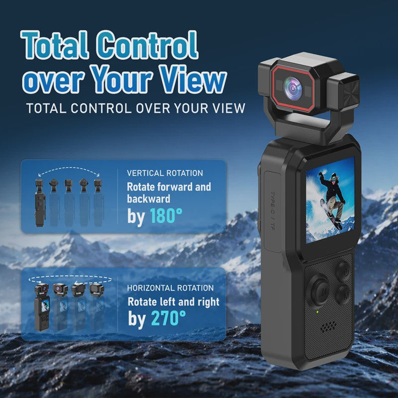 Draagbare Mini Actiecamera met HD Scherm, Nachtopnames & WiFi