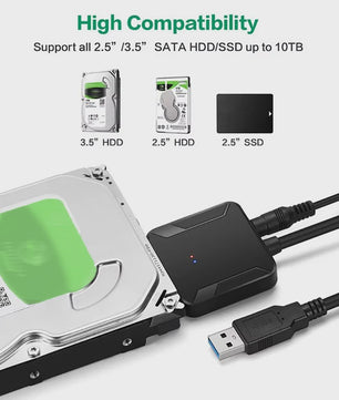 USB 3.0 naar SATA Adapter Kabel voor 2.5" en 3.5" HDD/SSD