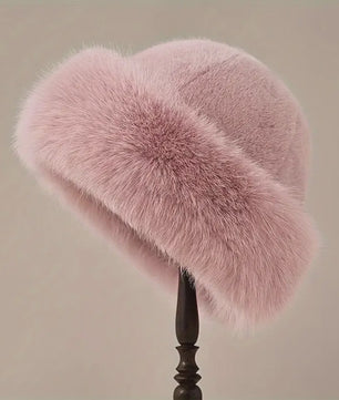 Dikke Pluche Warme Bontmuts voor Dames - Fluffy Winter Muts voor Koude Dagen