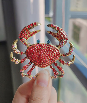 Chique Krab Broche met Kristallen - Unieke Dieren Pin voor Dames