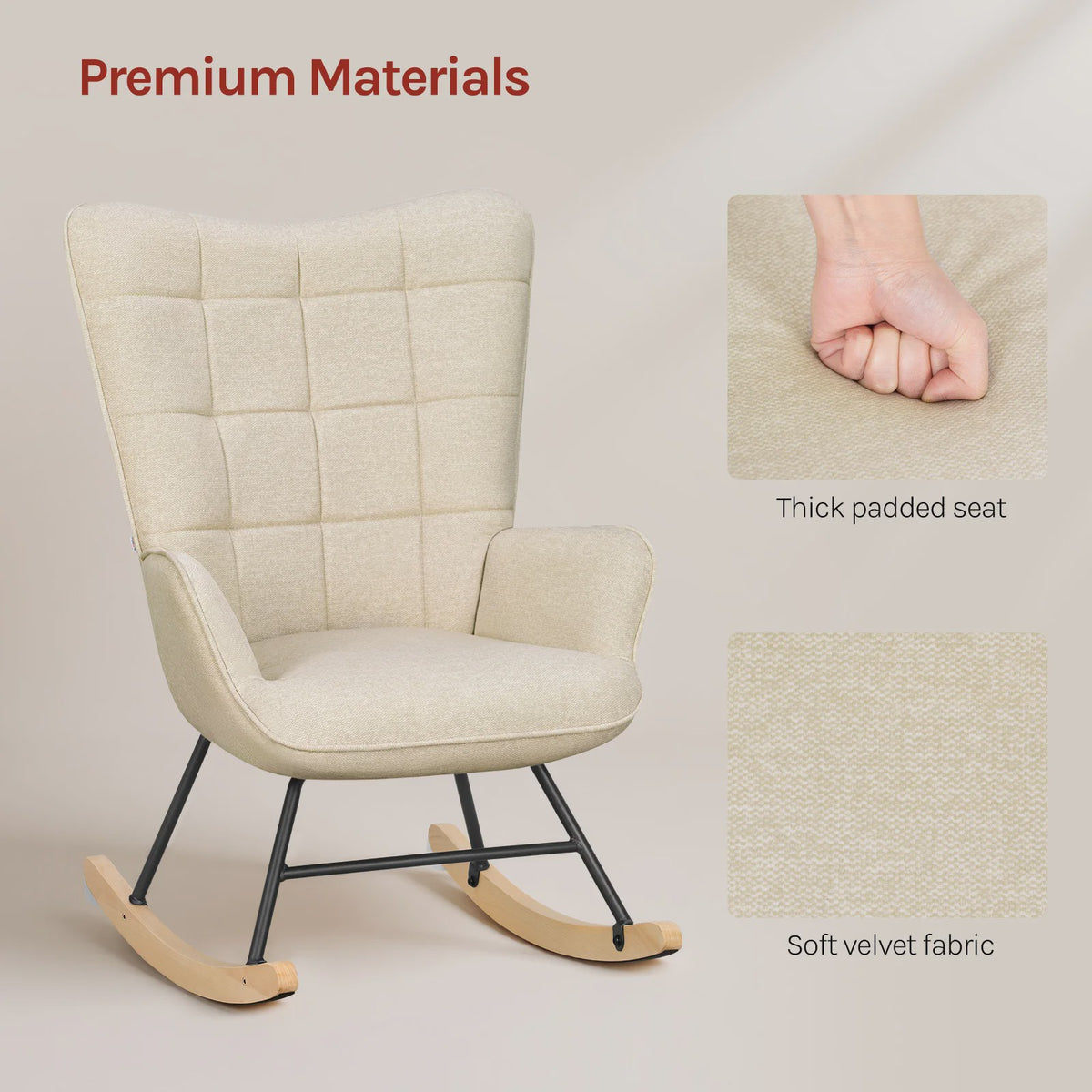 Comfortabele Schommelstoel met Zachte Zitting - Ergonomisch en Stijlvol voor Woonkamer of Slaapkamer