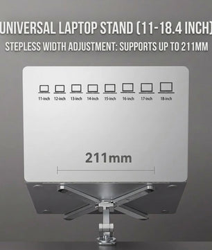 2-in-1 Afneembare Laptopstandaard met 360° Draaibare Basis & Tablet Arm - Opvouwbaar & Ruimtebesparend