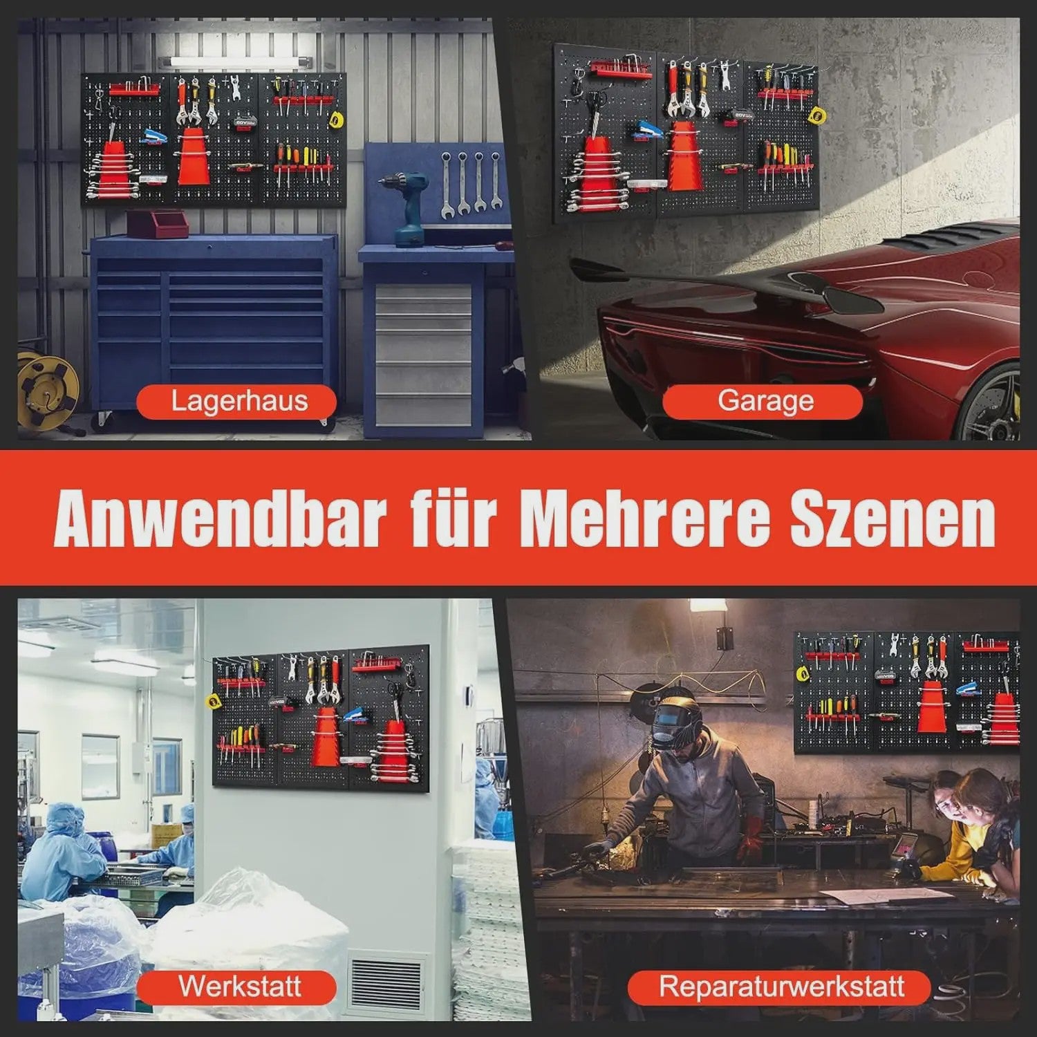 Gereedschapswand met 28-delige Set, 120x60 cm - Organiseer Uw Werkplaats Efficiënt