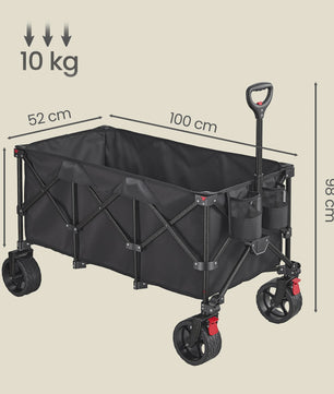 Songmics Opvouwbare Transportkar met Handvat - 200L, 150kg Draagvermogen
