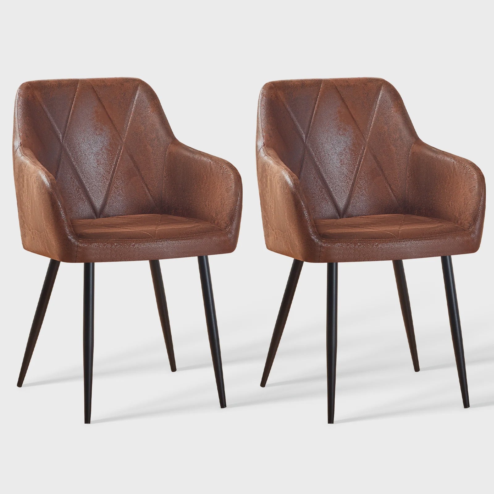 Stijlvolle Fauteuil met Armleuningen - Fluweel of Kunstleer, Zwarte Metalen Poten - Modern Design