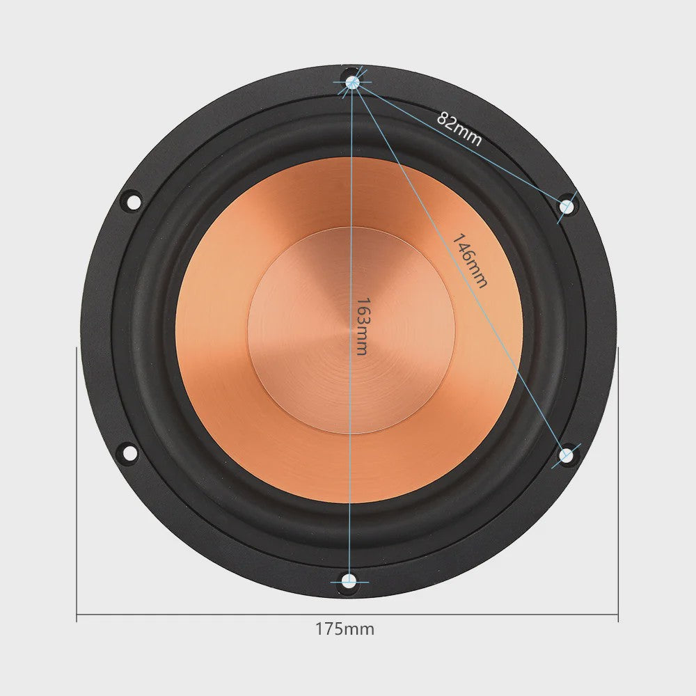 AIYIMA 6.5 inch HIFI Woofer Speaker - 100W Midrange Bass Loudspeaker voor Home Theater & DIY