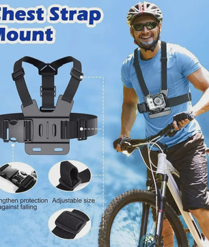 Action Camera Accessoires Kit: Hoofd- en Borstband Mount voor GoPro, Telefoon & meer