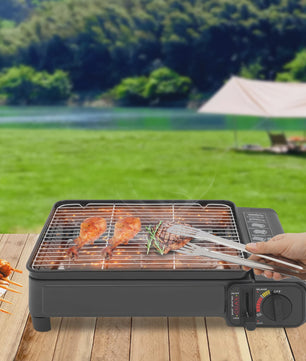 Draagbare Gas BBQ Grill & Camping Stoof met Grillnet en Draagtas