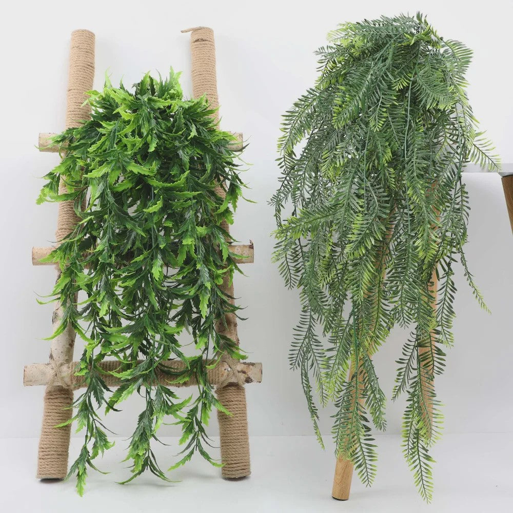 Hangplant Kunstplant Varenbladeren & Klimop - Decoratie voor Huis, Kamer, Balkon & Feest