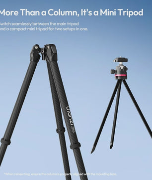 Ulanzi TZ01: Veelzijdige 2-in-1 Carbon Fiber Tripod (1.63m) - Compact & Stabiel voor Outdoor, Vlogging & Reizen