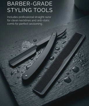 Professionele Haarstyling Set: Kappersscharen, Kammen, Scheermes & Opbergkoffer