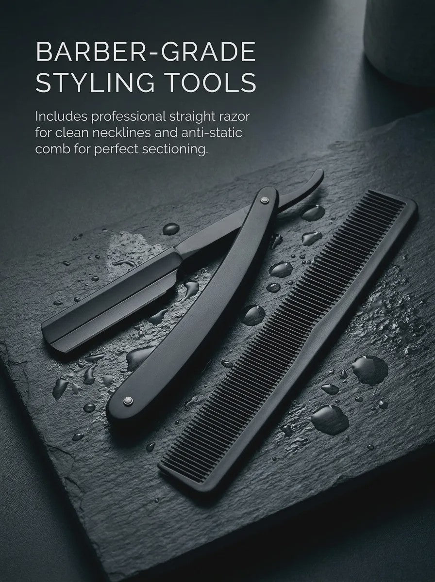 Professionele Haarstyling Set: Kappersscharen, Kammen, Scheermes & Opbergkoffer