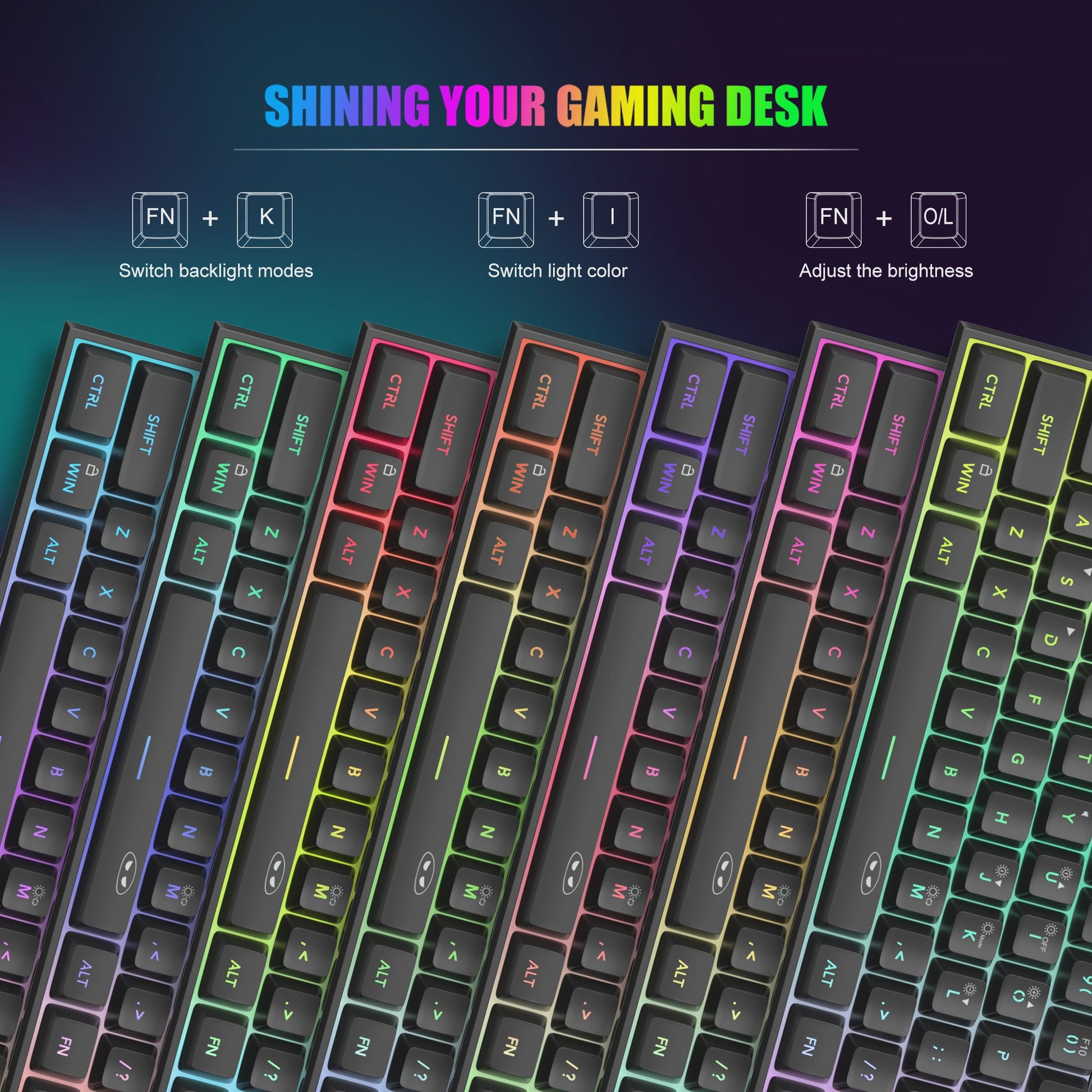 MageGee Mini 60% Gaming Toetsenbord met RGB Backlit, 61 Toetsen, Compact & Ergonomisch