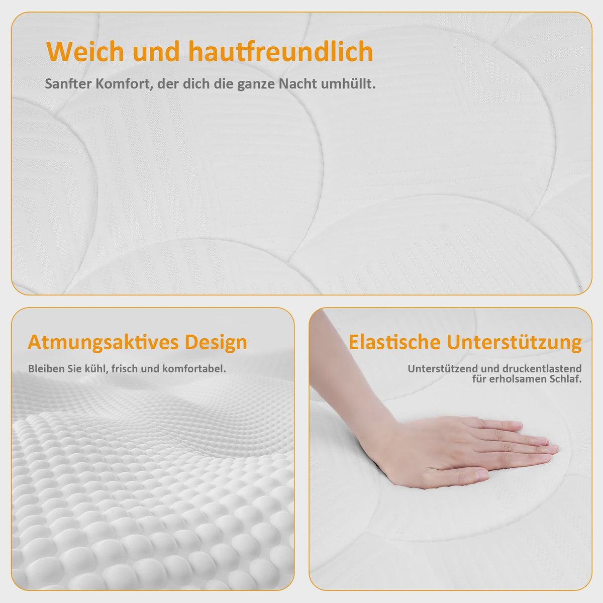 Pocketvering Matras 90/140/160/180x200cm - 22cm Dik, 7-Zoons Comfortschuim & Stevige Ondersteuning