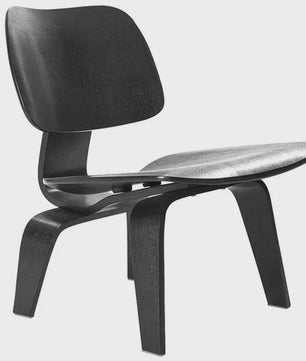 Molded Plywood Relaxfauteuil - Tijdloos Design met Houten Poten