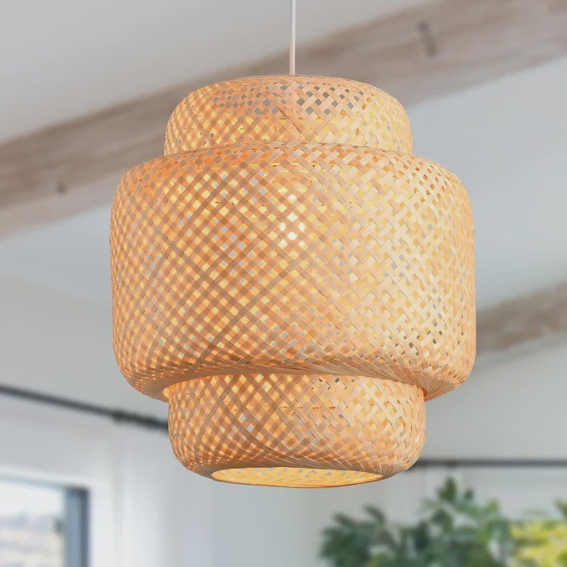 Moderne Bamboe Hanglamp - Handgeweven Kunst & Sfeervolle Verlichting