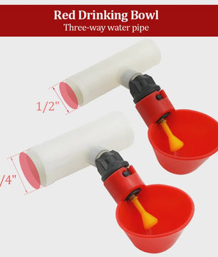 10x Automatische Drinkbakken voor Kip en Kwartel met Gele Tepel - Pluimvee Water Systeem