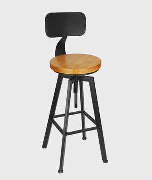 Set van 2 Stijlvolle Barstoelen - Verstelbaar Hout & Metaal met Draaibare Zitting