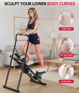 Opvouwbare Stair Stepper - Verticale Klimmachine met 3 Niveaus Weerstand voor Thuis