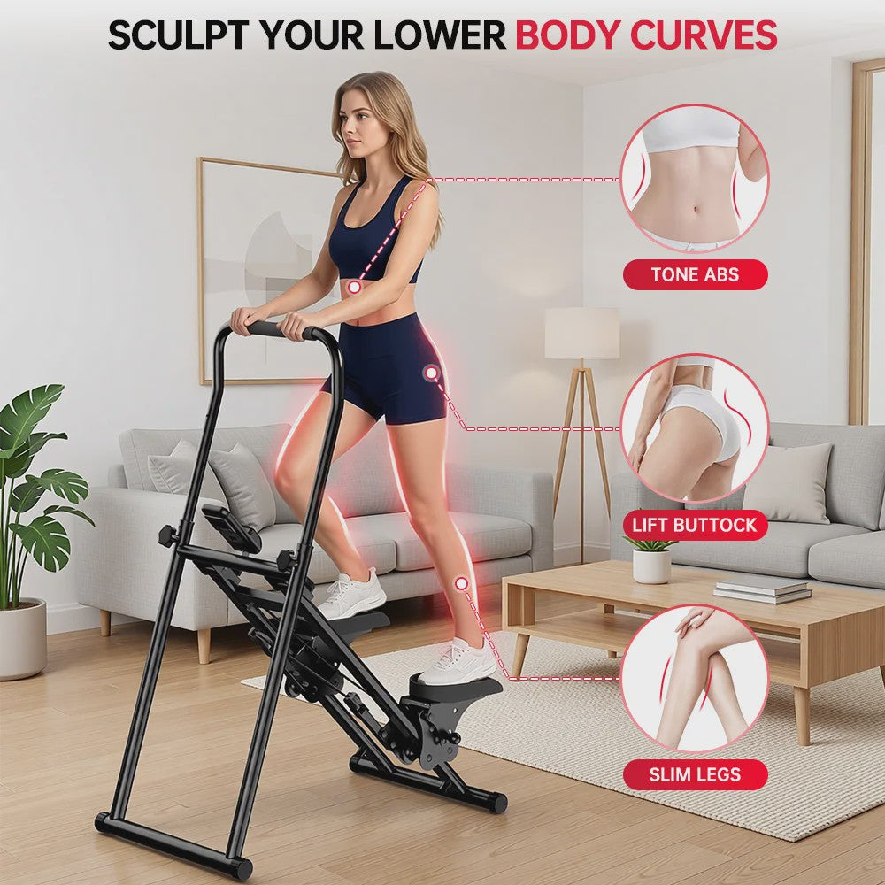Opvouwbare Stair Stepper - Verticale Klimmachine met 3 Niveaus Weerstand voor Thuis