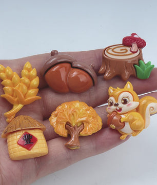 Herfst Cabochons: Eekhoorn, Tarwe & Meer - DIY Knutselaccessoires voor Kinderen