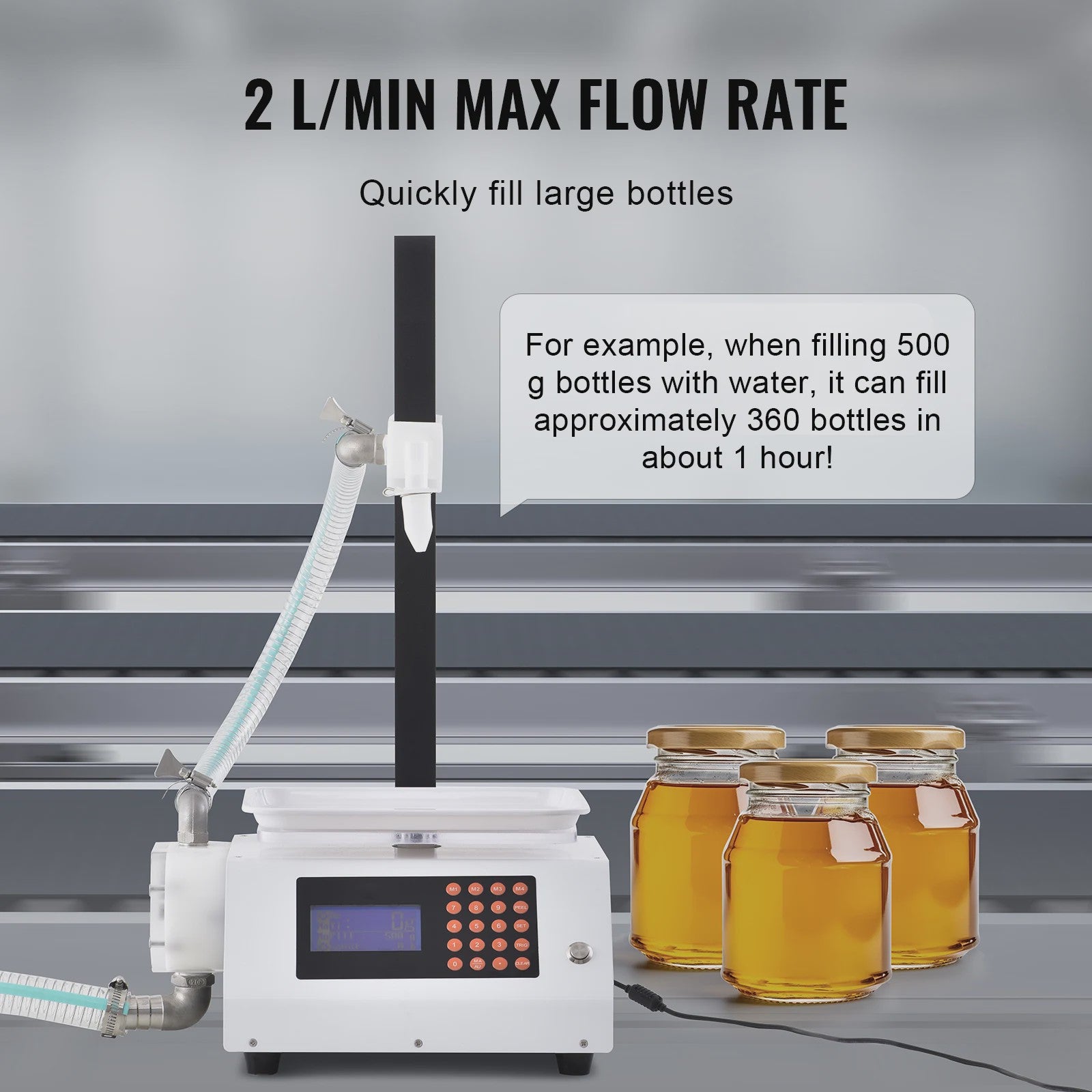 Automatische Vloeistof Vulmachine met Digitale Controle - 50-5000g